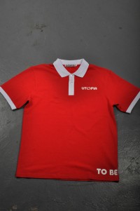 P693  設計領撞色Polo恤  來樣訂造Polo恤 度身訂造Polo恤 Polo恤專門店     紅色撞色領白色 細節-9